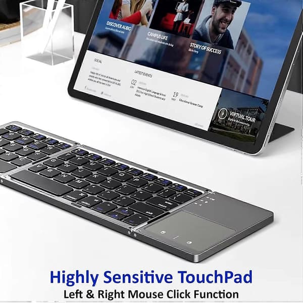 Slankt, sammenleggbart trådløst tastatur kompatibelt med Apple iPhone 16/16E/16 Pro/16 Pro Max/16 Plus