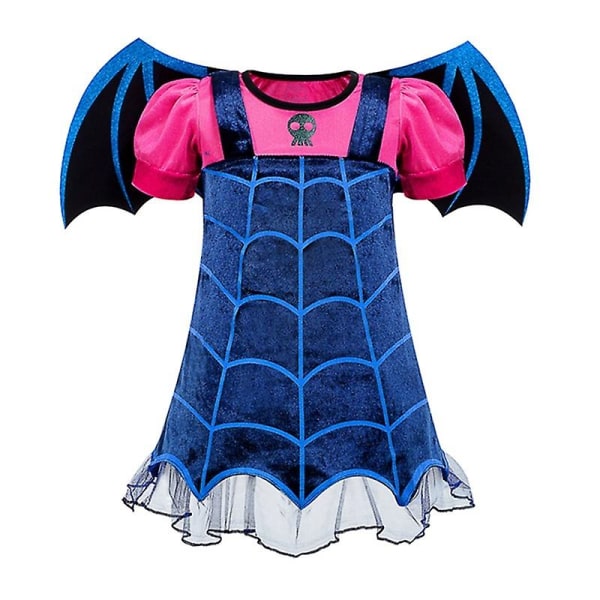 Pige Flagermus Vampyr Kostume, Børne Halloween Tøj Cosplay Kjole 110CM