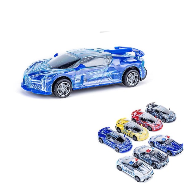 Barn Polisbil Sportbil Leksaksbil Modell Ljud Och Ljus Elektrisk Universal Polisbil Pojke Present Racing Blue sports car
