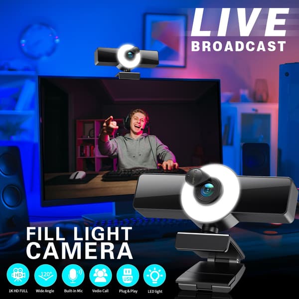 Webkamera Full HD Webkamera Med Mikrofon USB Plugg Web Cam 8K