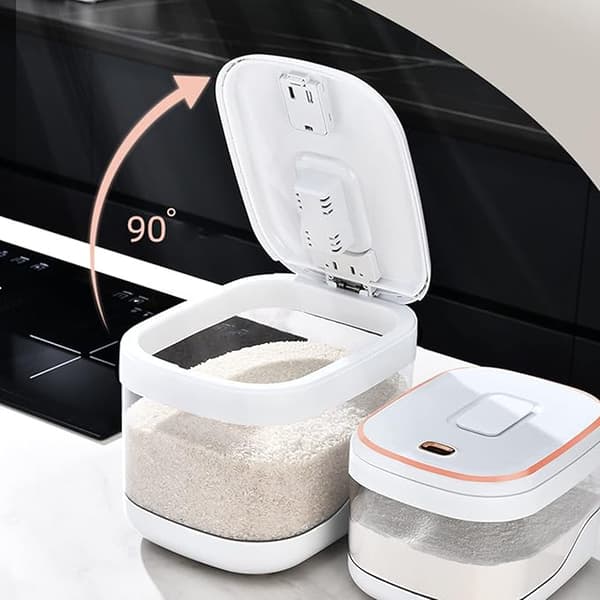 Spannmålsdispenser, Presstyp Rishink Stor Kapacitet Risförvaringsbehållare Torrfoderdispenser med Måttbehållare (10 kg)