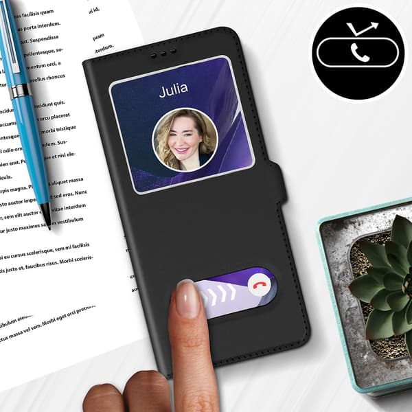 Galaxy Note 20 Ultra Kotelo Kaksi-ikkunainen Videoteline Musta