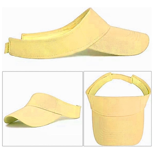Solskjerm for barn, justerbar caps - Unisex for barn, atletiske sportshatter, UV-beskyttelse, passer for 5 til 12 år gamle, 52-56 cm yellow