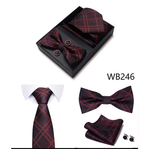 Herr slips fluga kostym presentförpackning 6-delad kostym slipsrem Business formell bröllopsslips WB246