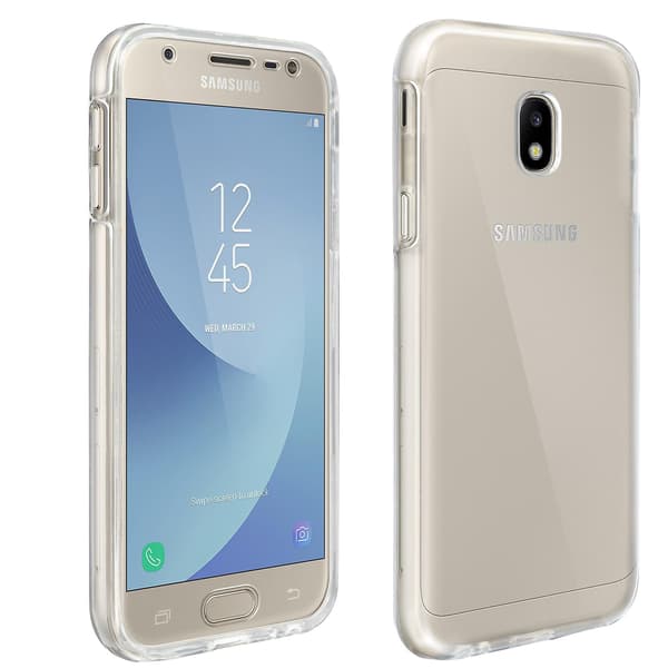 360 Skal för Galaxy J3 2017 Flexibel Framsida & Hård Baksida - Transparent