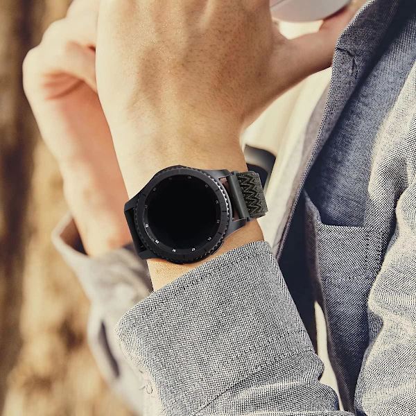 Nylon Sport Rem, Cargo Khaki, 22mm, Rem Kompatibel Med Samsung Galaxy Watch Active 2(40mm/44mm)/watch 3 41mm/watch 42mm/gear S2 Classic
