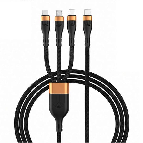 Type B iPhone 15 -sarjalle 1,2 m PD 100 W 3-in-1 Type-C - Lightning+Type-C+Micro -datakaapeli puhelimelle Style A