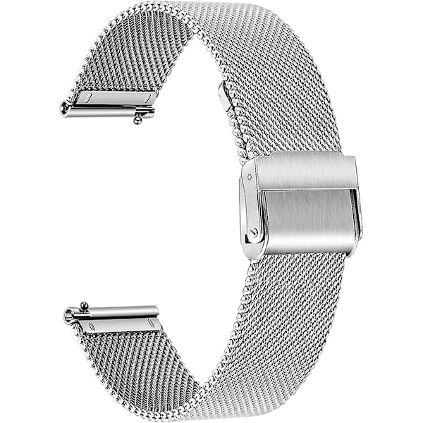 12 mm kompatibel med Galaxy Watch 4 Classic 42 mm 46 mm rem, rustfrit stål mesh rem Quick Release metal urrem til Samsung Galaxy Watch4 40 mm