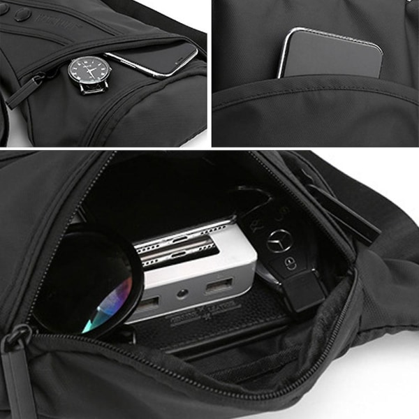 Ny utomhuscykelbenväska multifunktionell taktisk bröstväska sport casual budväska handväska black
