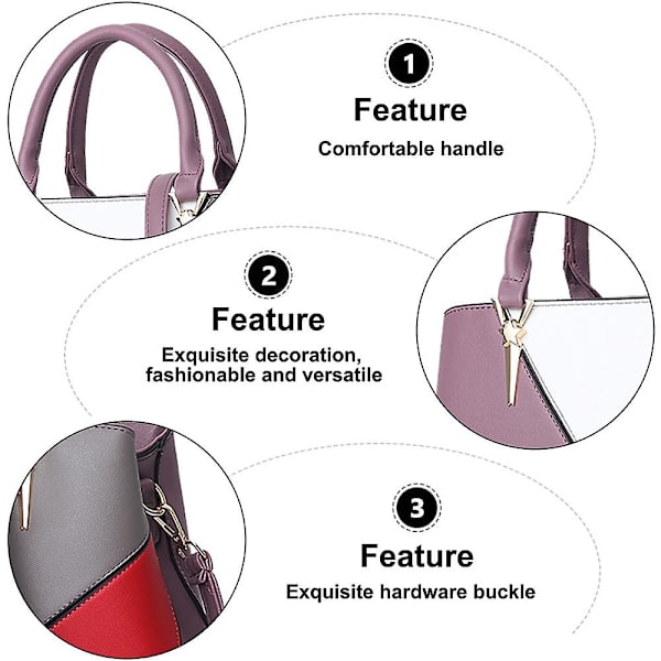 Ny Fashion Pendlar Handväska Konstgjort Läder Väska Enkel En-axlad Crossbody Väska purple