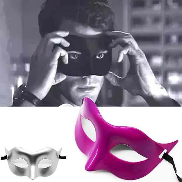 8 st Venetianermasker för män med elastiskt band för karnevalfestkostym