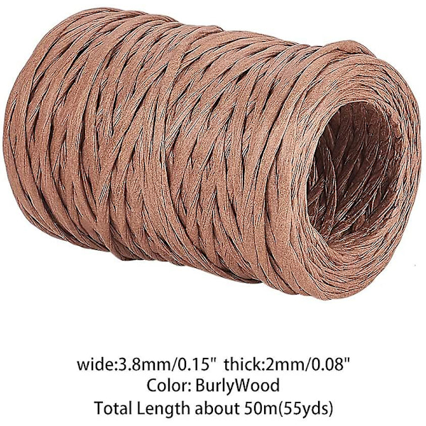 54 Yards Kamel Blomster Bindetråd 2mm Håndlaget Jern Wire Papir Rotting Bærbar Bindetråd Papirtråd For Blomsterbuketter Hagearbeid Papir W