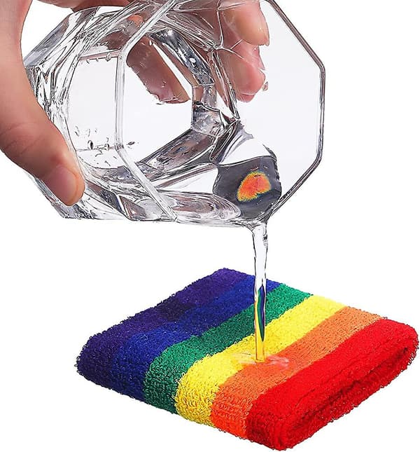 3-delt Svettebåndsett. Inkluderer Sportshodebånd og Håndleddsbånd i Bomull med Striper Rainbow