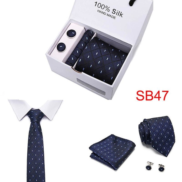 Miesten solmio lahjapakkaus 5-osainen puku solmioryhmä bisnes muodollinen hääsolmio B47