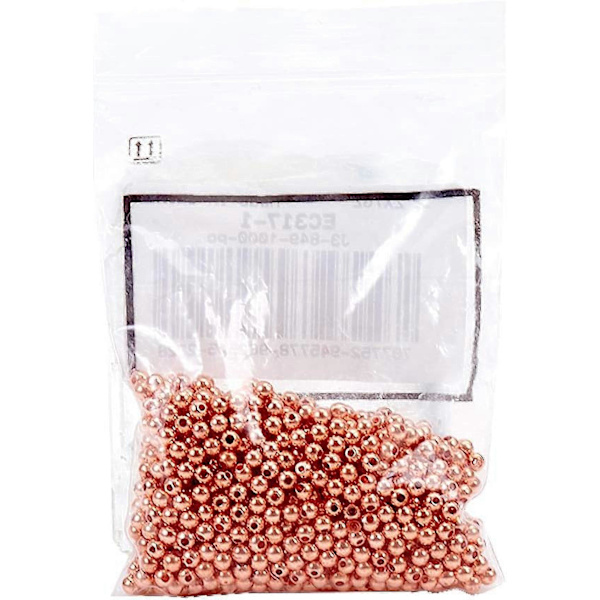 1000 stk. 3 mm Rosegull Messing Glatte Runde Avstandsperler Løse Perler for DIY Smykkefremstilling