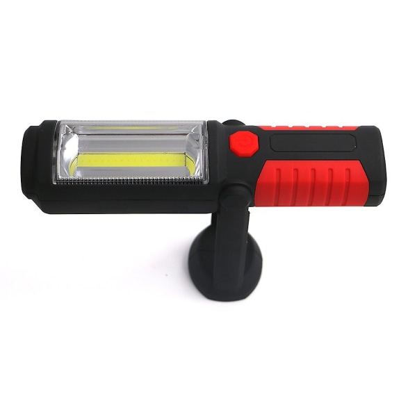 3w handsfree uppladdningsbar led ficklampa, 2-i-1 Cob led arbetsljus ficklampa för camping/vandring/bil/garage/verkstad, två ljuslägen, röd