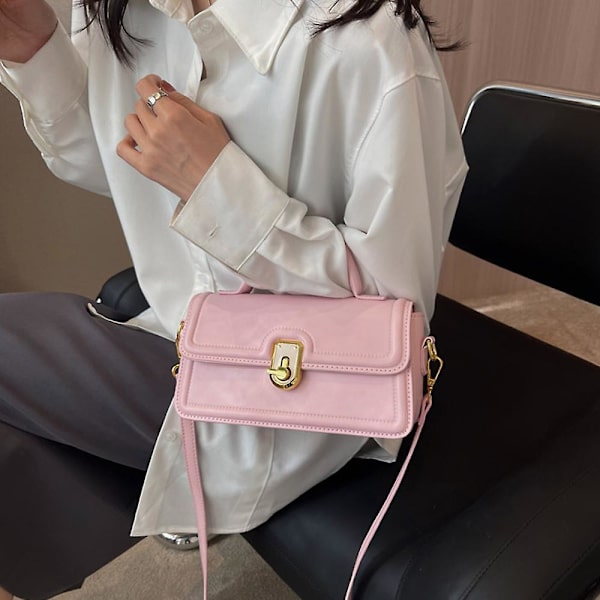 Handväska Dam PU Handväska Plånbok Axelväska Modeväska Retro Plånbok pink
