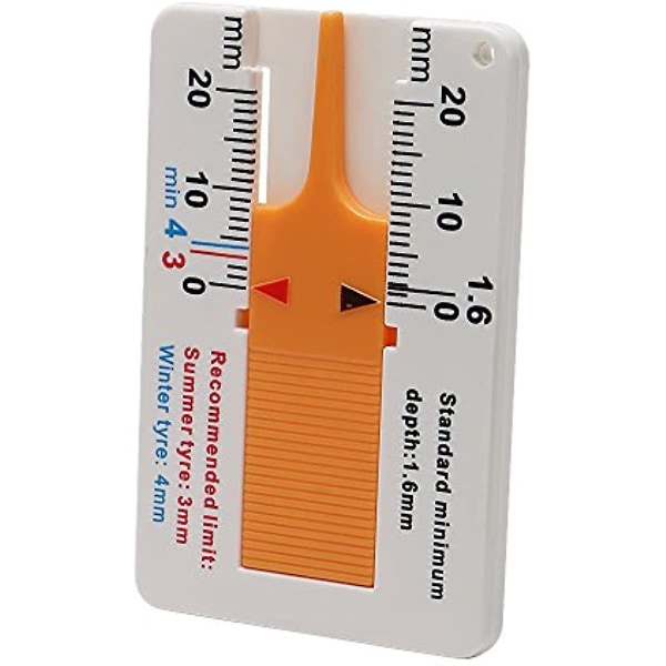 Itimo 0-20mm Dybdemåler Vernier Dybde Kaliber Dækmønster Dybdemåler Dæk Skala Motorcykel Campingvogn Trailer Hjul Måleværktøj Orange