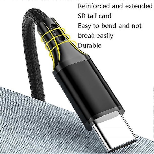 4 stk. 2.4A USB-C / Type-C til USB Flettet Hurtiglading Synkroniseringsdatakabel Silver 1m
