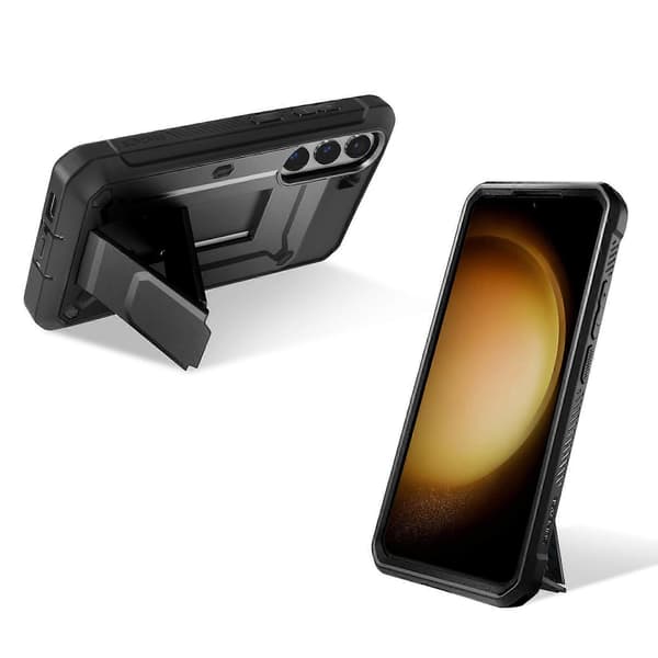 Galaxy S23 Støtsikkert Deksel Stativ Supcase Unicorn Beetle Pro Svart