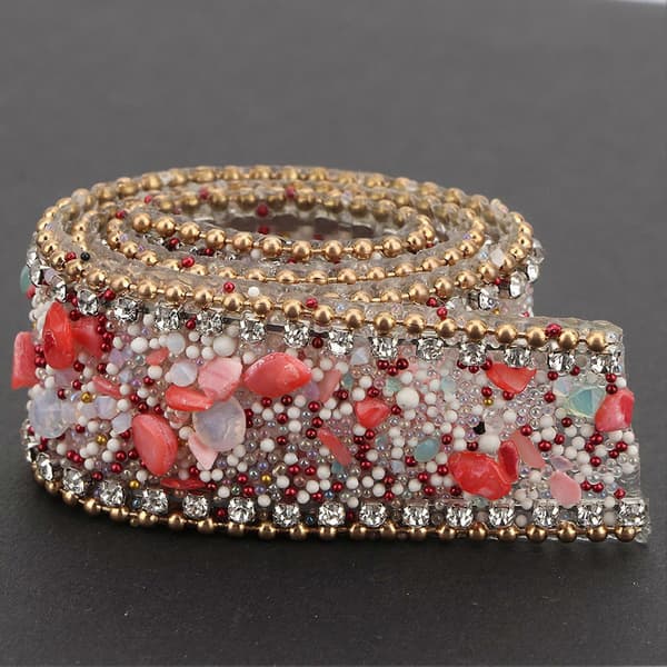 2,5 cm DIY Diamant Mesh Wrap Roll Krystall Rhinestones Kjederibbon Dekor Red