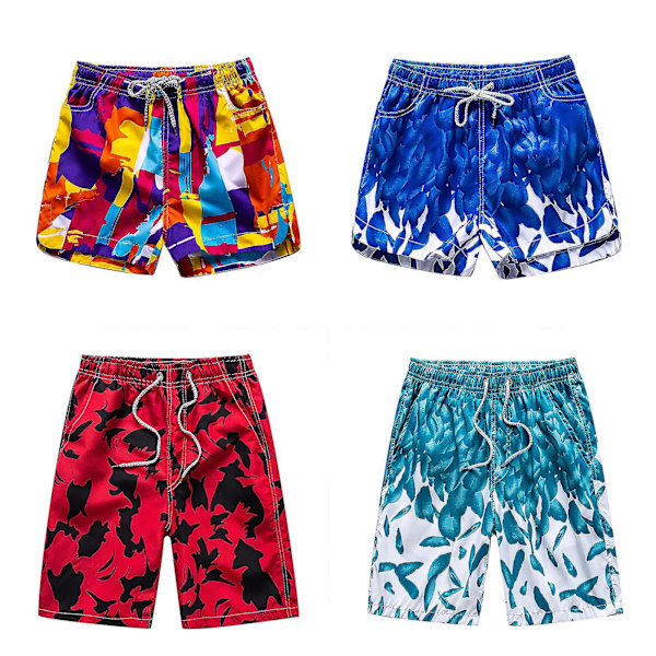 Sommar utomhus strandshorts andningsbara snabbtorkande badbyxor för kvinnor män L Red Female