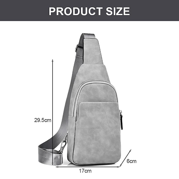 Herr Slung Bröstväska - Mode Casual Axel Bröstväska - PU Läder Herrväska grey