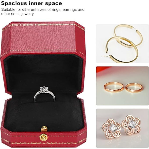 Ringbox, ring presentlåda, smyckeslåda, örhänge smyckeslåda, används för bröllop, förslag, förlovningar, alla hjärtans dag
