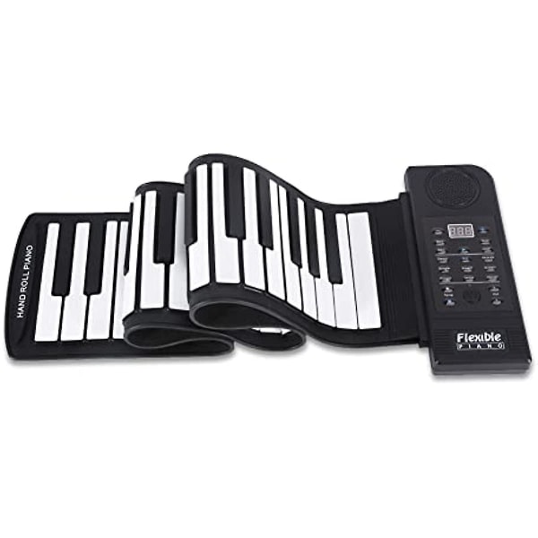Bärbart silikonpiano 61 tangenter Vikbart digitalt elektroniskt roll up pianomusik keyboard piano för barn Vuxna Hem
