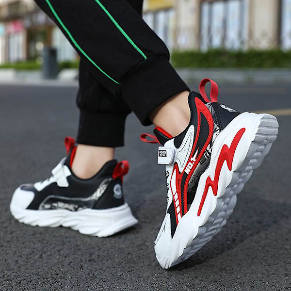 Børnesneakers Skridsikre Åndbare Sportsløbesko Fr2023 BlackRed EU 32