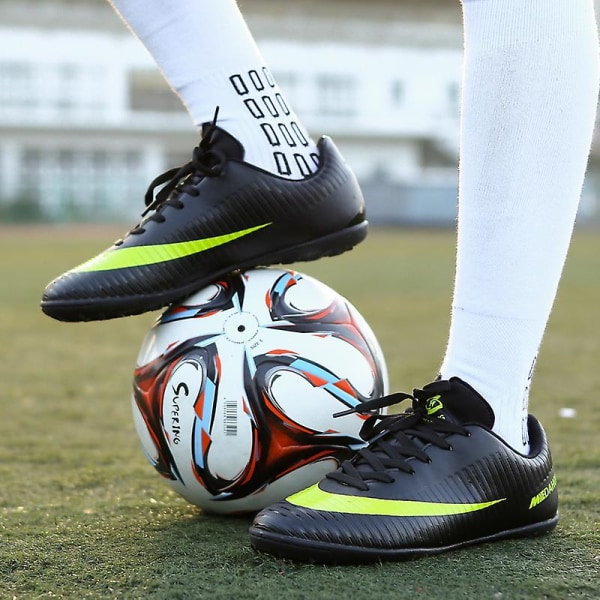Fotbollsskor för män Fotbollsskor med hög ankel för vuxna Grästräning Sport Skor Sneakers 3Ba888 Black 36