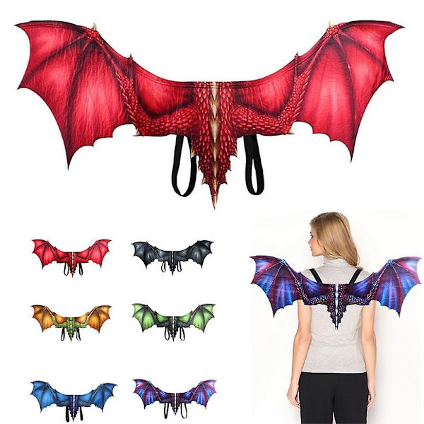 Vuxen drake vinge klä upp drake vinge Np Halloween jul födelsedagsfest 60cm Red