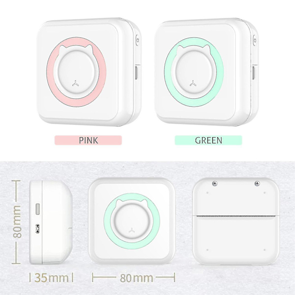 Bärbar Bluetooth Multifunktionell Foto Termisk Skrivare Med 10 Pappersrullar