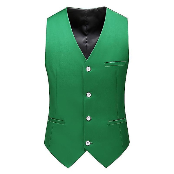 Klassisk affärsväst för män, regular fit smokingväst Green M
