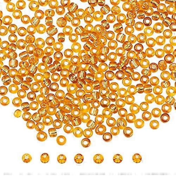 4500 st 6/0 Glaspärlor Silverfodrade Gyllenbrun Runda Ponypärlor Midjepärlor Mini Distanspärlor Diameter 4mm för Smyckestillverkning