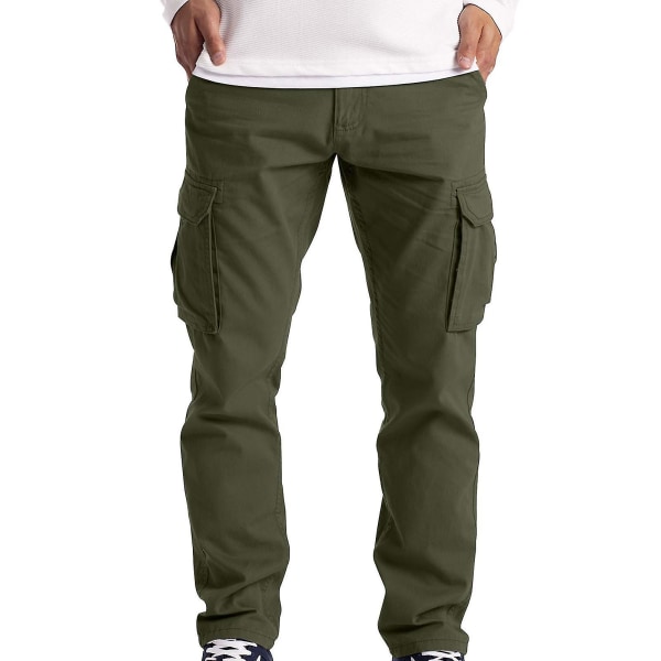 Efterårs Street Fashion Bukser Daglige Rynkede Pasform Træk På Vandrebukser Velegnet Til Venne Sammenkomster 4XL Army Green