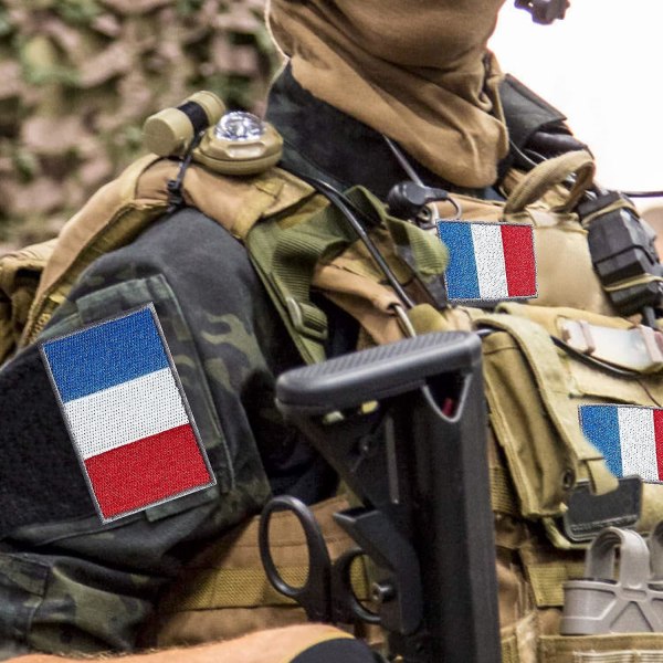 2 Pakke Frankrig Flag Patches - Broderede Patches - Franske Flag - Militær Taktisk Patch Til Tøj, Hatte, Rygsække, Pride Dekorationer