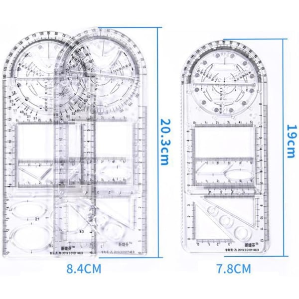3 st multifunktionella ritverktyg för ritning, kontorsmaterial