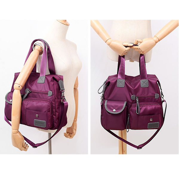 Kvinnors nylon crossbody väska stor kapacitet reseväska justerbar axelrem väska Red