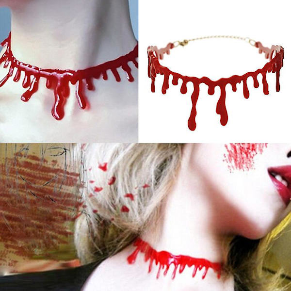 3-pak Dryppende Blod Halloween Party Choker Halskæde Vampyr Kostume Tilbehør