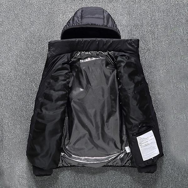 Smart Uppvärmd Jacka Usb Laddning Elektrotermisk Huvjacka För Kvinnor Män 4XL Zone 8 Heat Black