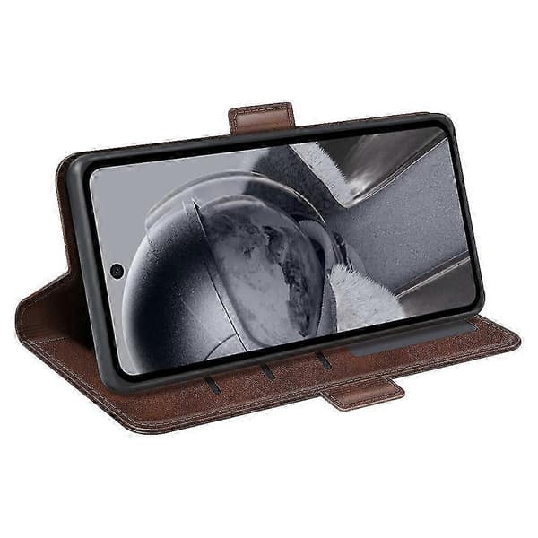 Plånboksfodral för Hmd Pulse/ Pulse+/ Pulse Pro Kalvtextur Läderställ Telefonskydd Brown