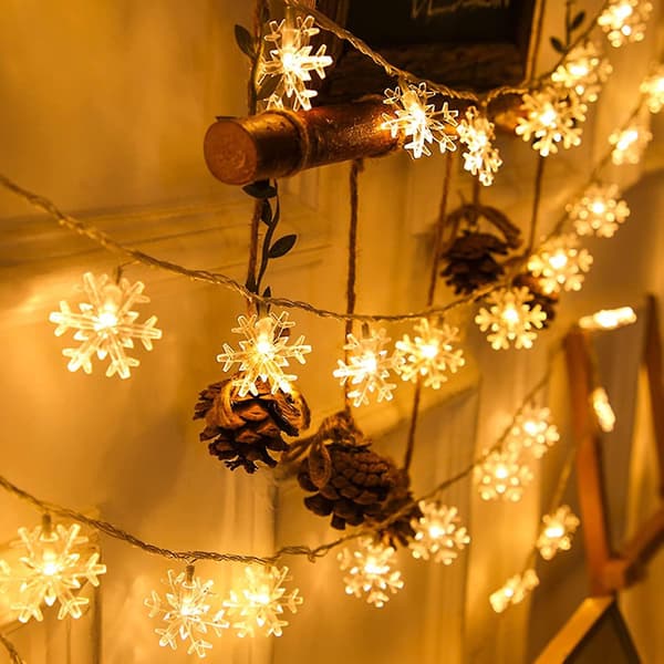 Julelys Julefe lys Varm Hvid 6m 40led, Lys Kæde Til Udendørs Og Indendørs