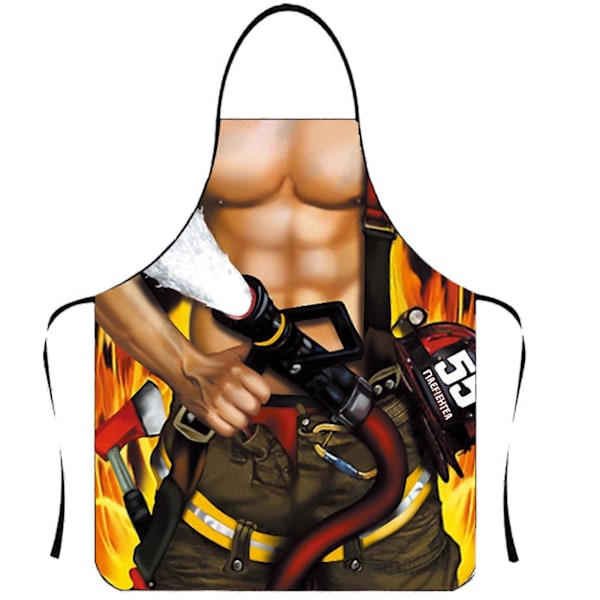 Rolig Förkläde Personlighet Nyhet Tydlig Och Verklig Bild Ärmlös Rem Vattentät Polyester Muskulös Man Kök Förkläde Hemtillbehör Jikaixiang 2