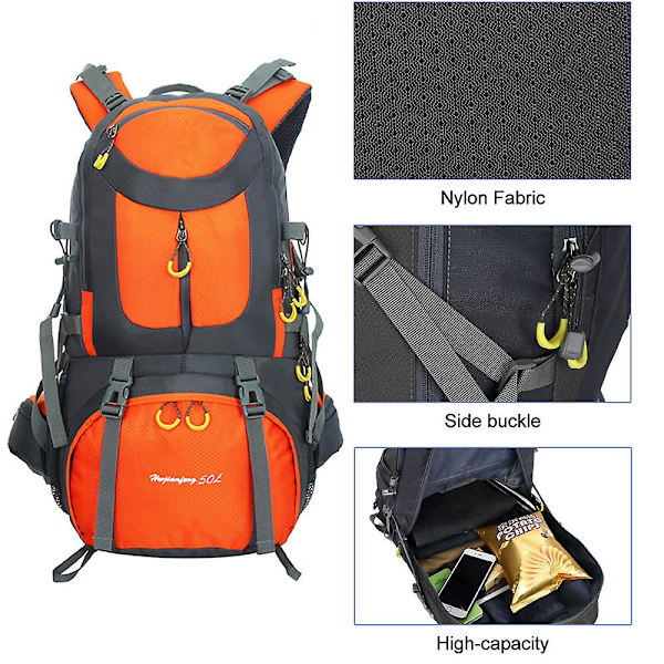 Bergsklättringsväska Vandringsväska Stor Utomhus Sport Ryggsäck orange style3