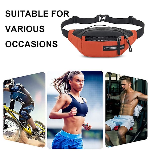 Hydrering löpbälte för justerbar rem midjeväska lämplig för vandring löpning jogging camping orange