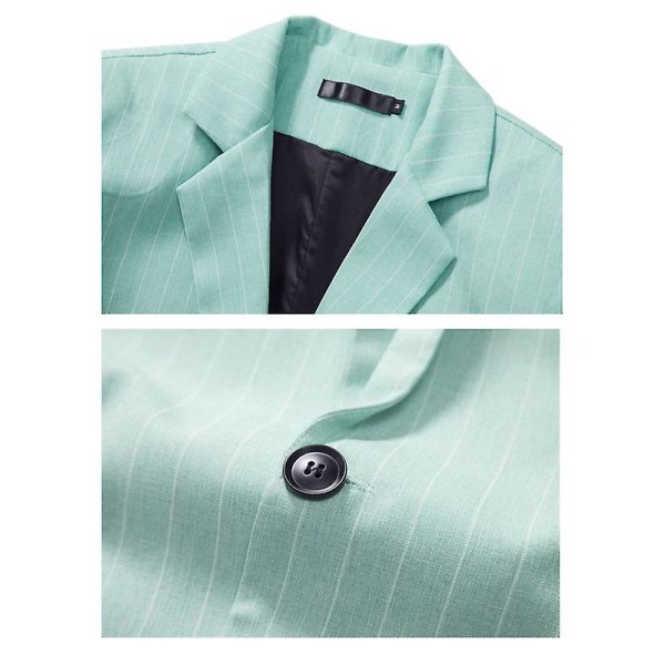 Herre Blazer Slim Fit Jakke, Enkeltknappet Blazer med Én Knap Green L