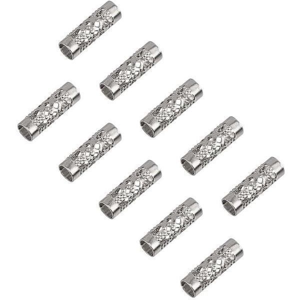 200 st 12mm Ihåliga Långa Rör Distanspärlor Rostfritt Stål Kolonn Pärlor Metall Lösa Pärlor för Armband Halsband Smyckestillverkning