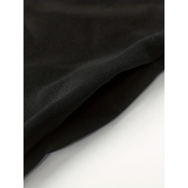Enfärgad casual sport sweatshirt med dragkedja, långärmad luvtröja med dragsko, sportiga tröjor för kvinnor black L