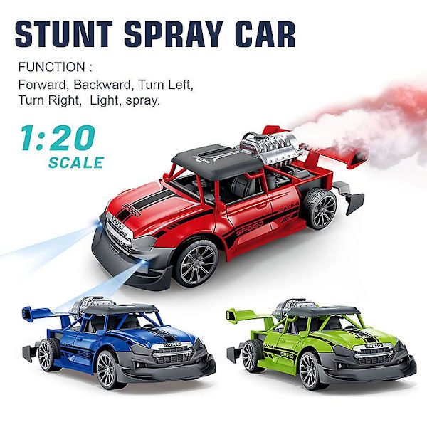 1:20 Elektrisk fjärrstyrd bil Drifting Stuntbil Med Sprayljus Barnens Tävling Racing Leksak Pojke green